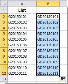 Hướng dẫn cách thêm văn bản vào giữa các cell sử dụng công thức và mã VBA